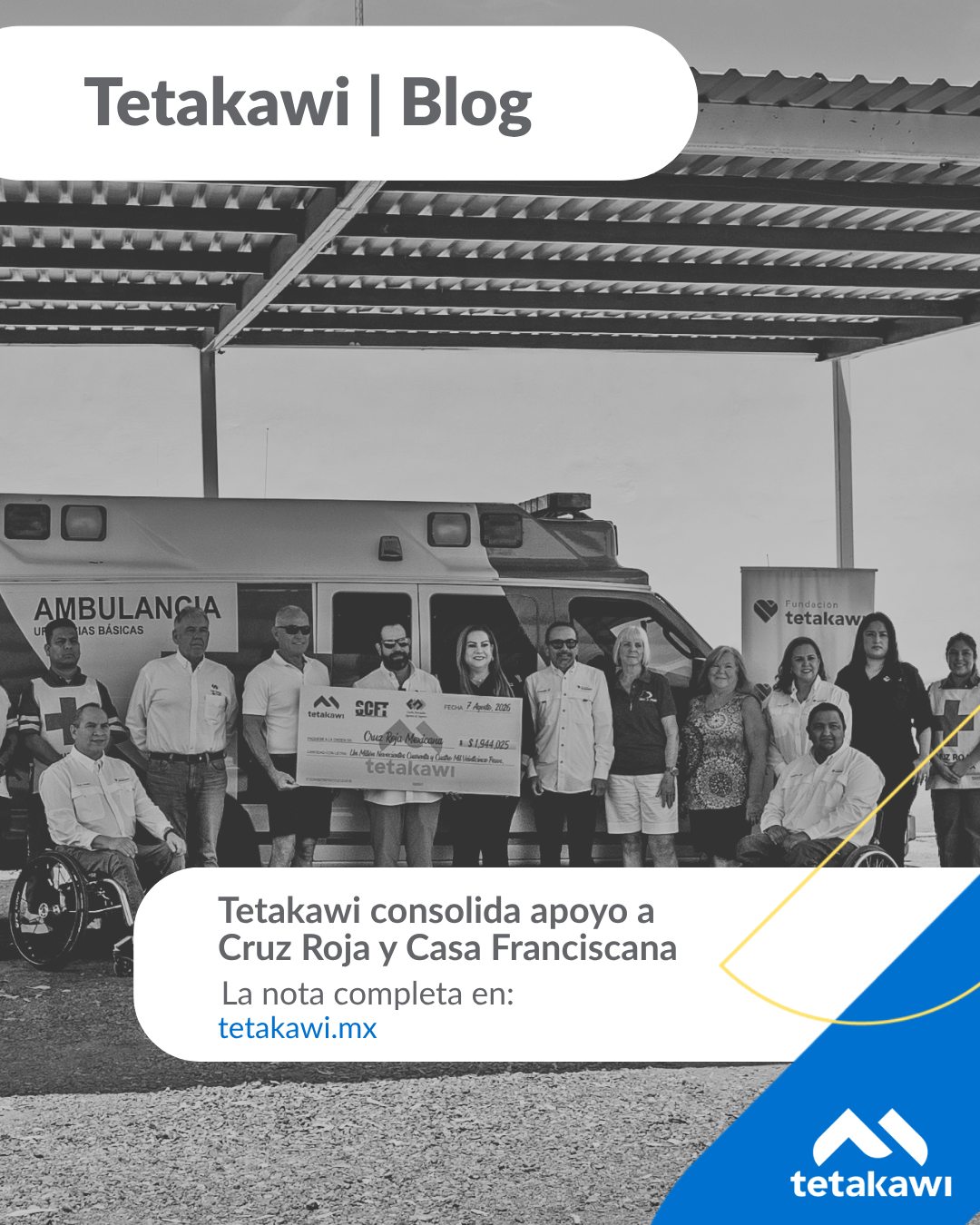 Tetakawi consolida su responsabilidad social con apoyo a la Cruz Roja Guaymas y Casa Franciscana A.C